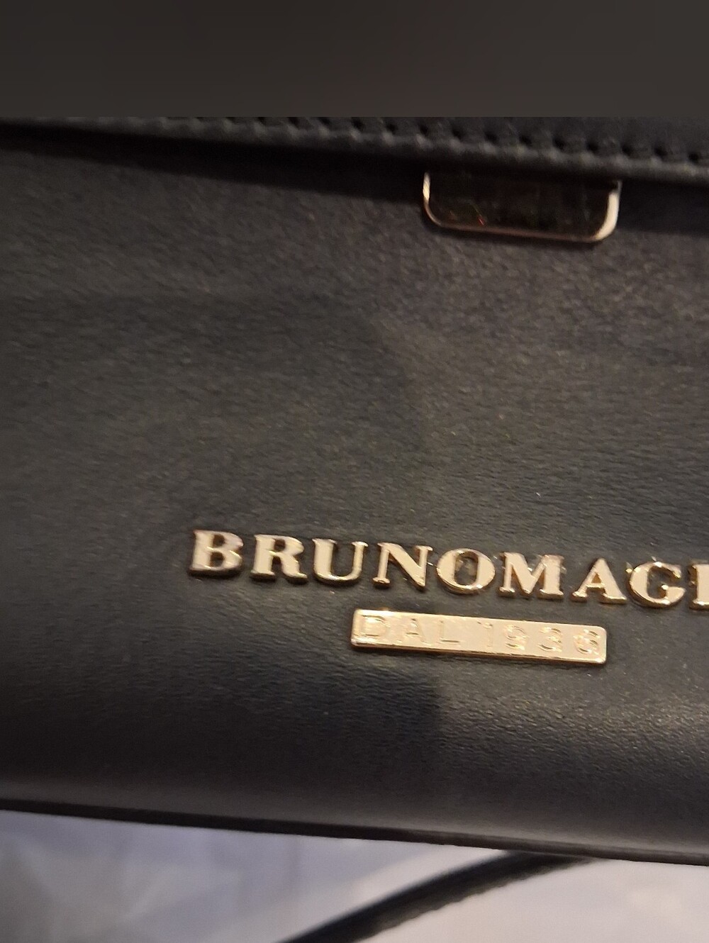 Bruno Magli Black Leather Crossbody with Gold Hardware